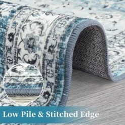 Vintage Floral Washable Runner Rug - Non-Slip Stain Resistant Kitchen & Bathroom Rug For Entrance, Laundry, Hallway, Bedroom -Homfan GUEST 91a7d61d 88e6 4e7d b7ae 674283252224