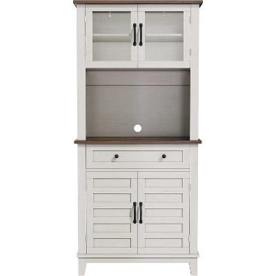 72" Tall Pantry Cabinet With Doors & Drawer, Farmhouse Storage Cabinet With Adjustable Shelves, For Dining Room, Living Room 3 72" Tall Pantry Cabinet With Doors & Drawer, Farmhouse Storage Cabinet With Adjustable Shelves, For Dining Room, Living Room