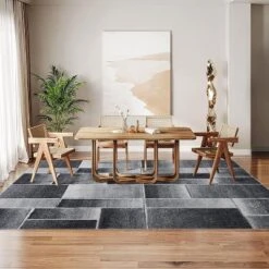 Modern Geometric Patchwork Rug - Large Living Room, Bedroom, Dining Room Carpet - Nursery, Home Office Floor Decor -Homfan GUEST 95547270 4a18 4c08 be3a 16907aedd78a