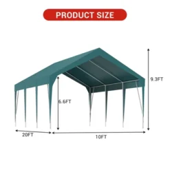 Heavy Duty Carport Outdoor Car Canopy UV Resistant Waterproof Party Tent All-Season Portable Garage Gazebo Shelter For Car, Storage Shed