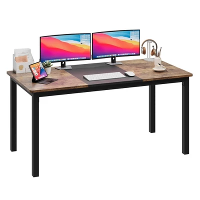 63 Inch Computer Desk, Large Office Desk With Black Metal Frame, Modern Simple Style Gaming Desk, Sturdy Write Desk For Home, Work, Study 10 63 Inch Computer Desk, Large Office Desk With Black Metal Frame, Modern Simple Style Gaming Desk, Sturdy Write Desk For Home, Work, Study - Image 9