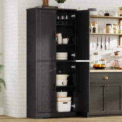 70 Inch Tall Kitchen Pantry Cabinet, Freestanding Storage Cabinet With 4 Doors And Adjustable Shelves, For Dining Room, Bathroom, Living Room -Homfan GUEST 9934cb99 7003 4ba6 9507 1dfb2c097378