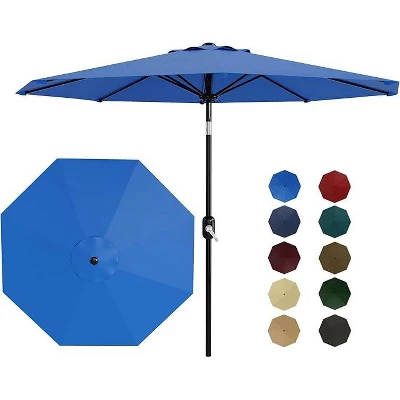 Homfan 9Ft Patio Umbrella - 8 Sturdy Ribs Outdoor Table Umbrella With Crank Lift & Push Button Tilt - Market Umbrella For Pool, Deck, Yard, Garden 8 Homfan 9Ft Patio Umbrella - 8 Sturdy Ribs Outdoor Table Umbrella With Crank Lift & Push Button Tilt - Market Umbrella For Pool, Deck, Yard, Garden - Image 6