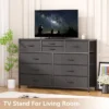 Homfan 10 Drawer Dresser, TV Stand Entertainment Center Fabric Storage Dressers Drawers For Bedroom, Hallway, Closets, Steel Frame, Wood Top -Homfan GUEST a159c05d 0862 4823 8207 ccda7e2e16df
