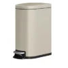 2.6 Gal/10L Step Trash Can W/ Lid - Slim Metal Bathroom Bin W/ Inner Bucket, Soft Close & Handle - Waterproof, Beige -Homfan GUEST a27e9d2a e448 449c 8ae6 7b6802eef1f2