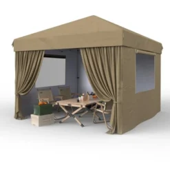 10 Ft. X 10 Ft. Pop Up Canopy Tent Outdoor Heavy Duty Instant Shelter With 4 Sidewalls For Events -Homfan GUEST a3962416 8af0 49f4 b586 298ebed78e81