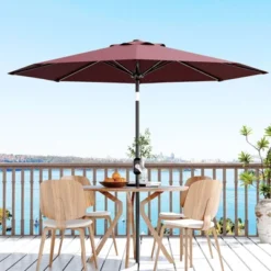 Homfan 9Ft Patio Umbrella - 8 Sturdy Ribs Outdoor Table Umbrella With Crank Lift & Push Button Tilt - Market Umbrella For Pool, Deck, Yard, Garden 27 Homfan 9Ft Patio Umbrella - 8 Sturdy Ribs Outdoor Table Umbrella With Crank Lift & Push Button Tilt - Market Umbrella For Pool, Deck, Yard, Garden -Homfan GUEST a4c0e77f 067c 47f2 b3ad 93a5414bb1d4