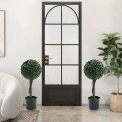 Artificial Topiary Ball Trees, Fake Greenery Milan Grass Ball Tree For Front Porch, Indoor Walkway, Entryway, Set Of 2 -Homfan GUEST a5871b97 51c2 44cd 83fe 454177a1cd4a