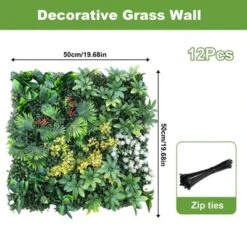 Artificial Boxwood Wall Panels, 20''x20'' 16pcs Grass Wall Panels, Greenery Backdrop Privacy Screen With UV Protection For Garden Indoor Outdoor Decor
