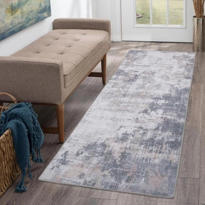 Modern Abstract Kitchen Rugs Machine Washable Soft Non Slip Entryway Area Rug Indoor Floor Accent Mat Carpet For Kitchen Laundry Grey/Taupe 4 Modern Abstract Kitchen Rugs Machine Washable Soft Non Slip Entryway Area Rug Indoor Floor Accent Mat Carpet For Kitchen Laundry Grey/Taupe - Image 2