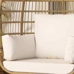 Outdoor Patio Wicker Egg Chair, PE Rattan Chair With Thick Cushion, Oversized Indoor Outdoor Lounger, Egg Shaped Seat With Metal Stand, Beige 10 Outdoor Patio Wicker Egg Chair, PE Rattan Chair With Thick Cushion, Oversized Indoor Outdoor Lounger, Egg Shaped Seat With Metal Stand, Beige -Homfan GUEST a8fefb7a a269 4fee a327 36825f68dc9c