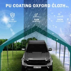 Heavy Duty Carport Outdoor Car Canopy UV Resistant Waterproof Party Tent All-Season Portable Garage Gazebo Shelter For Car, Storage Shed -Homfan GUEST a91f9d5b 138f 4ff9 9c16 142dd7a0d85d