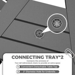 Outdoor Tall Adirondack Chairs Set Of 2 HDPE, Paio Adirondack Barstools With Connecting Tray, For Deck, Backyard, Balcony 12 Outdoor Tall Adirondack Chairs Set Of 2 HDPE, Paio Adirondack Barstools With Connecting Tray, For Deck, Backyard, Balcony -Homfan GUEST aaccc5eb a9fd 4790 bfed b7e854a5f21f