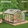 Large Walk In Greenhouses For Outdoors And Garden Planting, Polycarbonate Greenhouse W/Enhanced Aluminum Frame,w/Quick Setup Structure And Roof Vent -Homfan GUEST abab7e8c 1a5b 4885 8e81 1f4cc73a9863