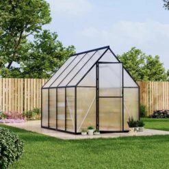 Aluminum-Framed Polycarbonate Greenhouse, Heavy Duty, With Quick Setup Structure And Roof Vent, Large Enhanced Aluminum GreenhouseKit For Outdoors -Homfan GUEST ac921629 85ad 4283 8b81 86340d5d8547