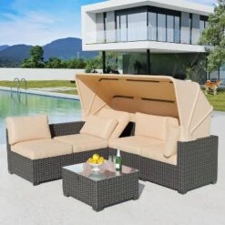 6-Piece Outdoor Patio Set With Waterproof Cushions, Reinforced Glass Table, Canopy & Storage, Durable PE Wicker For Garden And Backyard 13 6-Piece Outdoor Patio Set With Waterproof Cushions, Reinforced Glass Table, Canopy & Storage, Durable PE Wicker For Garden And Backyard -Homfan GUEST ad1ff313 c9c1 4613 87fa 4e8e96d30042