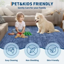 Homfan Washable Living Room Rugs Farmhouse Rug Modern Solid Carpet Soft Non Slip Area Rug -Homfan GUEST ad51e437 9dd8 4070 8f58 1bf30486f48a