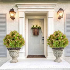 43.3 Inch Artificial Topiary Ball Tree With Spike,Artificial Cedar Tree For Home Decor, Indoor And Outdoor, Set Of 2 -Homfan GUEST aecc65d9 2bbb 415b aad0 c1d8f114cce9