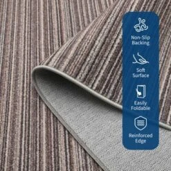 Kitchen Rugs Non Slip Washable Striped Indoor Outdoor Carpet For Hallway Laundry Bedroom Bedside Entryway Foyer Dining Office Brown -Homfan GUEST af133b7b 4e56 4008 8309 b4ccc9cf962f