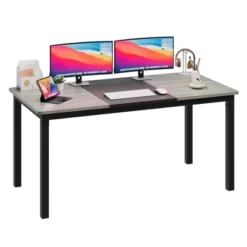 63 Inch Computer Desk, Large Office Desk With Black Metal Frame, Modern Simple Style Gaming Desk, Sturdy Write Desk For Home, Work, Study 23 63 Inch Computer Desk, Large Office Desk With Black Metal Frame, Modern Simple Style Gaming Desk, Sturdy Write Desk For Home, Work, Study -Homfan GUEST b03728c0 c7af 49bb a744 6fd0d8874b18