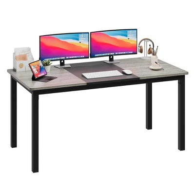 63 Inch Computer Desk, Large Office Desk With Black Metal Frame, Modern Simple Style Gaming Desk, Sturdy Write Desk For Home, Work, Study 12 63 Inch Computer Desk, Large Office Desk With Black Metal Frame, Modern Simple Style Gaming Desk, Sturdy Write Desk For Home, Work, Study - Image 11