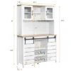 Homfan Farmhouse Coffee Bar Cabinet, Kitchen Hutch Storage With Sliding Barn Door, Tall Sideboard Buffet With Wine Rack, Wine Bar Cabinet,White -Homfan GUEST b2861e30 fda8 4c48 8071 2f4eebd8ee6d