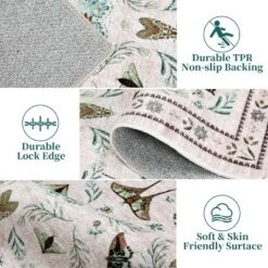 Machine Washable Rug - Low Pile Non-Slip, Ultra-Thin Soft Area Rug For Living Room, Bedroom, Nursery, Playroom & Office -Homfan GUEST b7099c9c 98d0 40aa ab93 0709336744ec