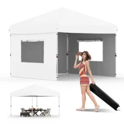 Pop Up Canopy - Easy Up Camping Tent With One Roller Bag, 3 Adjustable Height, 4 Weight Bags For Deck, Garden, Sports, Beach, Party 41 Pop Up Canopy - Easy Up Camping Tent With One Roller Bag, 3 Adjustable Height, 4 Weight Bags For Deck, Garden, Sports, Beach, Party -Homfan GUEST b7a15773 0463 4e3b b4d8 ed04ef4767ef