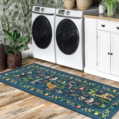 Washable Animal Print Rug Non-Slip, Vintage Low Pile Large Carpet For Nursery Playroom Bedroom, Farmhouse Kids Room Decor 5 Washable Animal Print Rug Non-Slip, Vintage Low Pile Large Carpet For Nursery Playroom Bedroom, Farmhouse Kids Room Decor - Image 3