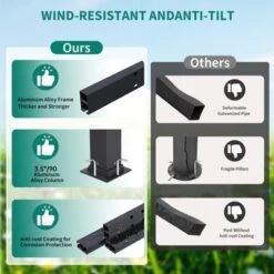 Aluminum Pergola With Adjustable Canopy, Outdoor Metal Gazebo With Reinforced Frame, Waterproof Sun Shade For Patio, Backyard, Garden -Homfan GUEST bd211d50 65e0 4f33 815d c2308325b694