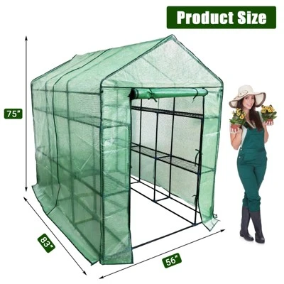 Greenhouse For Outdoors,Portable Indoor And Outdoor Green House W/ Roll-Up Zippered Door Anchors And Ropes,Plant Garden Hot House W/ 9 Shelves 3 Greenhouse For Outdoors,Portable Indoor And Outdoor Green House W/ Roll-Up Zippered Door Anchors And Ropes,Plant Garden Hot House W/ 9 Shelves