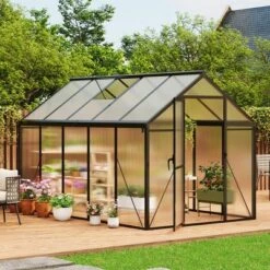 Homfan Greenhouse For Outdoors,Polycarbonate Greenhouse With Roof Vent, Aluminum Walk-in Greenhouse For Outside Garden Backyard, Patio, Lawn -Homfan GUEST bec30f19 4730 481c b87a a21caad41ad6