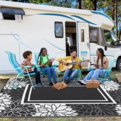 Homfan 8'x10' Outdoor Rug - Waterproof Reversible For Patio, RV, Deck -Homfan GUEST c202c43c ec4c 4996 9c0c f3bfff52ef82
