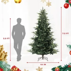 Pre-Lit Slim Aspen Fir Artificial Christmas Tree | 350 UL Clear Lights, Metal Stand -Homfan GUEST c207b9a0 7a67 45d5 b86c 24f344620223
