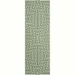 Kitchen Runner Rug Washable Non-Slip, Modern Geometric Green Low Pile Carpet For Hallway Bathroom Bedroom, Foldable Striped Floor Mat -Homfan GUEST c29aefd1 7e83 4a2e a4e5 231a0f872ad2