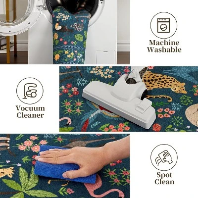 Washable Animal Print Rug Non-Slip, Vintage Low Pile Large Carpet For Nursery Playroom Bedroom, Farmhouse Kids Room Decor 7 Washable Animal Print Rug Non-Slip, Vintage Low Pile Large Carpet For Nursery Playroom Bedroom, Farmhouse Kids Room Decor - Image 5