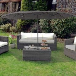 Outdoor Patio Umbrella, 15FT Double-Sided Rectangular Patio Umbrella, Oversized Outdoor Umbrella For Pool, Garden, Deck, Lawn, Market(No Base) -Homfan GUEST c740add5 1573 4e47 ba3a 12cf788bcf6b
