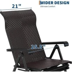 Adjustable Rattan Lounge Chair - Portable Outdoor Recliner W/ Footrest For Patio, Pool, Garden & Balcony, High Back Folding Chaise -Homfan GUEST c85b411b 5028 44de 9fe2 41706353ea4a