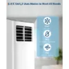 Portable Air Conditioner, 8000 BTU For Rooms Up To 450 Sq. Ft., Remote & Auto Evaporation, Compact AC For Apartment.