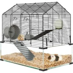 Large 3-Tier Hamster Cage With 7" Glass Bottom, Wheel, Hut & Accessories For Syrian/Dwarf Hamsters, Gerbils & Mice -Homfan GUEST cb26359a 816b 464d 941b e9f34d42d5d9