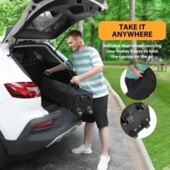 10 Ft. X 10 Ft. Pop Up Canopy Tent Outdoor Heavy Duty Instant Shelter With 4 Sidewalls For Events -Homfan GUEST cc75bd8c aad0 4de9 96a2 319f3a5b0985