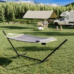 2-Person Hammock Suite With Collapsible Steel Frame – Backyard Oasis & Camping Essential (450lb Support, UV-Resistant + Storage Bag) -Homfan GUEST d36533fe efe1 453e 9926 9477543b08d4