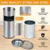 4.5 Gallon / 17L Indoor Outdoor Trash Can – Commercial Stainless Steel Garbage Can With Removable Inner Bucket, Ashtray,Waste Bin Container For Patio -Homfan GUEST d3e4c29d b9b4 4303 9fc1 58e781d63112