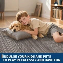 Kitchen Rugs Non Slip Washable Striped Indoor Outdoor Carpet For Hallway Laundry Bedroom Bedside Entryway Foyer Dining Office Brown -Homfan GUEST d5d794a3 877d 485f 8547 29da93be1f0b