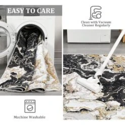 Homfan Runner Rug Machine Washable Kitchen Runner Rugs Soft Low Pile Modern Abstract Floor Rug Marble Carpet Runners For Hallway Entryway Bedside -Homfan GUEST db8f6069 a748 4718 b737 4931a080930f