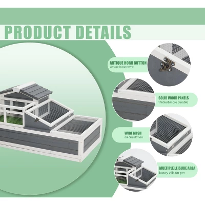 3-Room Tortoise Villa - Wooden Reptile Habitat W/ Pull-Out Tray, Ramp & Grass Mat, Open Roof For Indoor/Outdoor Use 3 3-Room Tortoise Villa - Wooden Reptile Habitat W/ Pull-Out Tray, Ramp & Grass Mat, Open Roof For Indoor/Outdoor Use