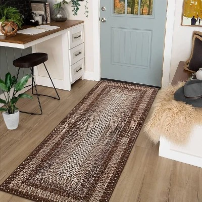 Non-Slip Kitchen Runner Rug, Washable Boho Vintage Rug With Rubber Backing For Hallway, Entryway, Laundry Room 3 Non-Slip Kitchen Runner Rug, Washable Boho Vintage Rug With Rubber Backing For Hallway, Entryway, Laundry Room