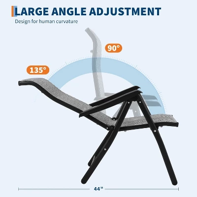 Folding Rattan Chaise Lounge Chair, Portable Outdoor Reclining Chair With Widened Armrest, Sun Lounger For Patio, Garden, Beach, 330lb Capacity 4 Folding Rattan Chaise Lounge Chair, Portable Outdoor Reclining Chair With Widened Armrest, Sun Lounger For Patio, Garden, Beach, 330lb Capacity - Image 2