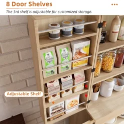 Kitchen Pantry Cabinet, 71.65" Tall Farmhouse Storage Cabinet W/8 Door Shelves And 1 Drawer, Cupboard For Kitchen, Living Room, Dining Room, Bathroom -Homfan GUEST e0162185 1e72 495a a817 02fd8f8232a2