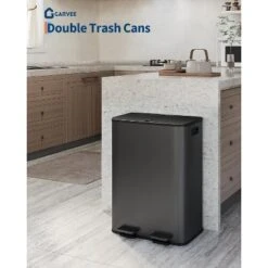 Double Compartment Kitchen Trash Can, Rectangular Trash Can With Removable Inner Bucket, Suitable For Restaurants And Hotels 14 Double Compartment Kitchen Trash Can, Rectangular Trash Can With Removable Inner Bucket, Suitable For Restaurants And Hotels -Homfan GUEST e040c842 6ab2 43fd a093 212951528ab1